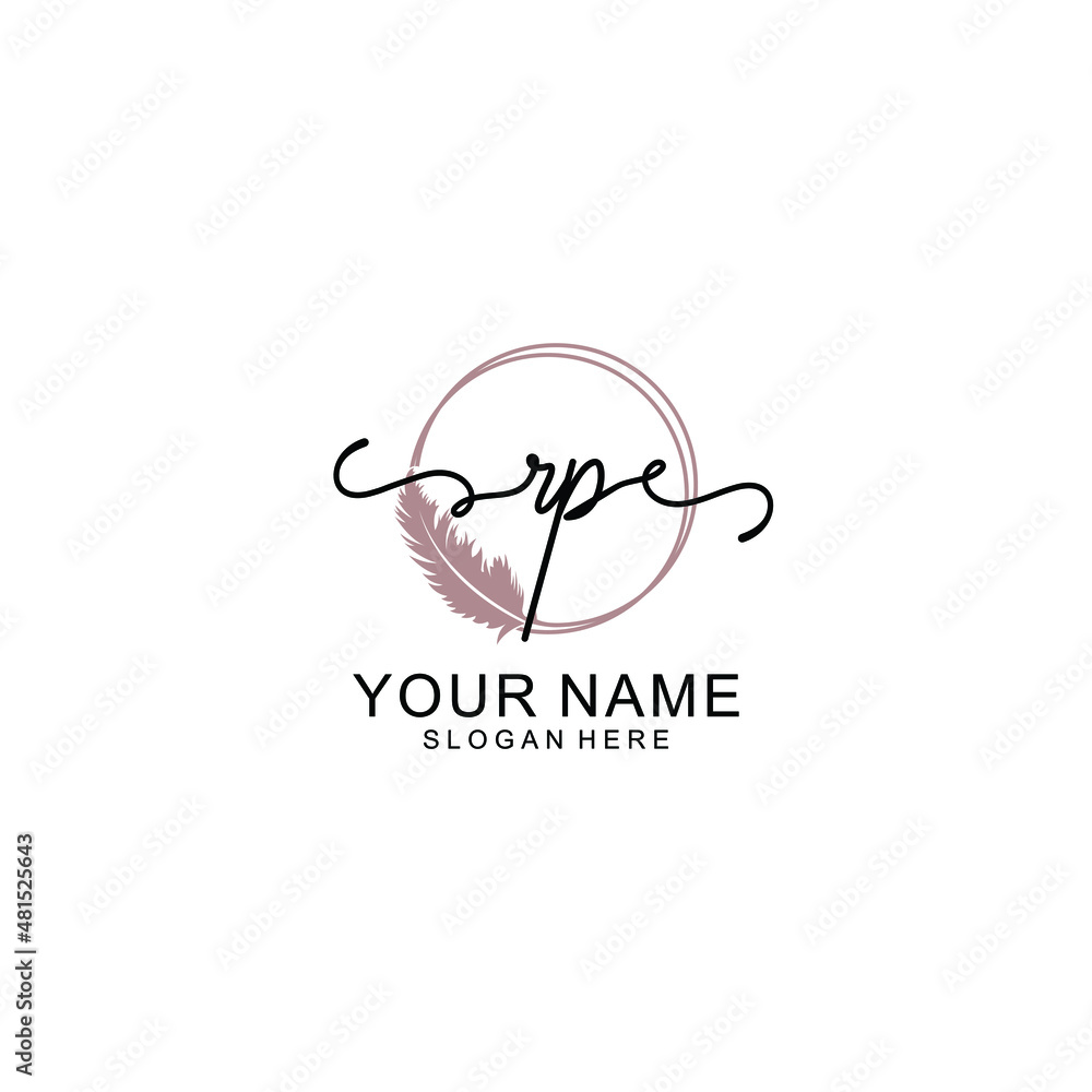 Initial RP beauty monogram and elegant logo design handwriting logo of initial signature Initial RP beauty monogram and elegant logo design handwriting logo of initial signature