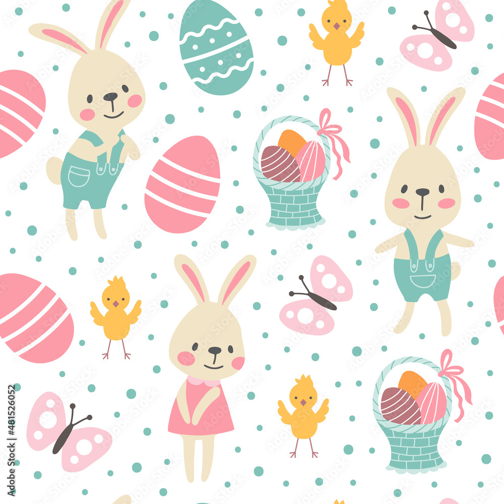 Seamless pattern Easter Bunny. Seamless pattern Easter Bunny.