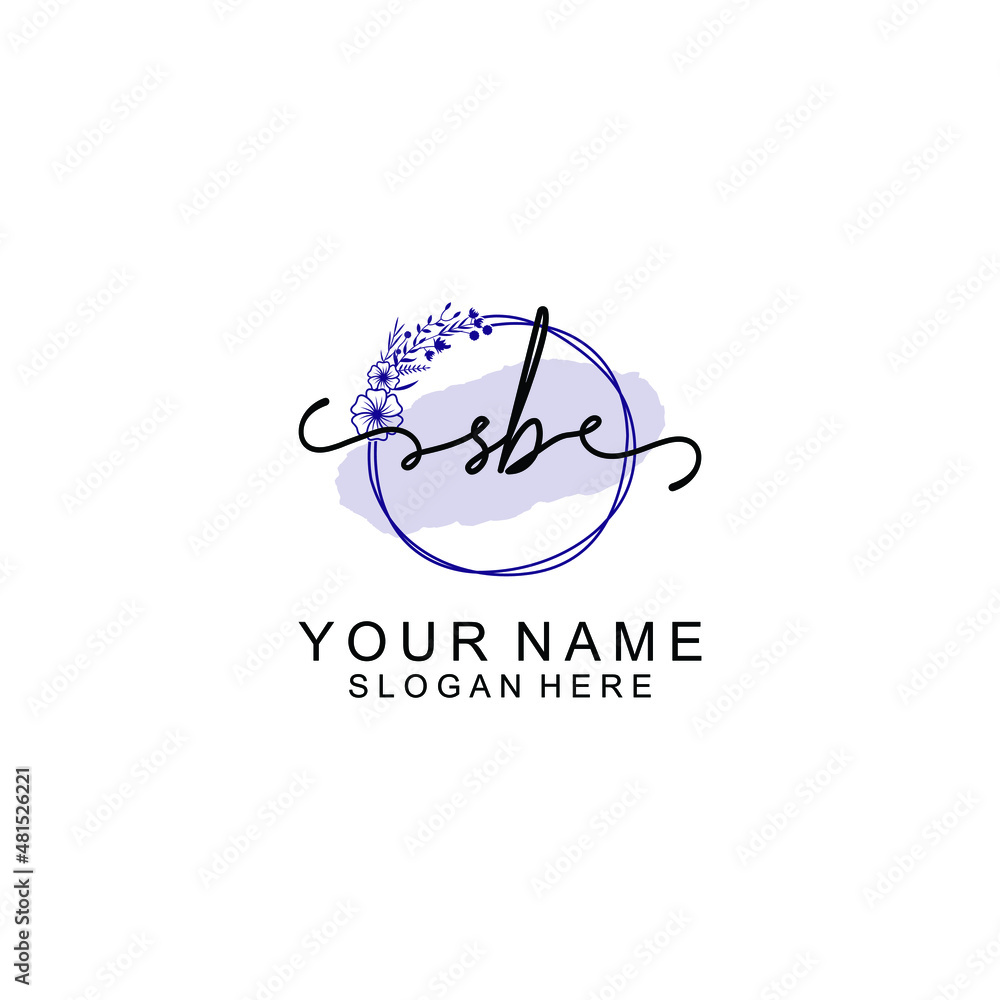 Initial SB beauty monogram and elegant logo design handwriting logo of initial signature Initial SB beauty monogram and elegant logo design handwriting logo of initial signature