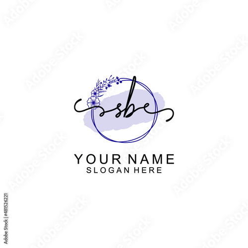 Initial SB beauty monogram and elegant logo design handwriting logo of initial signature
