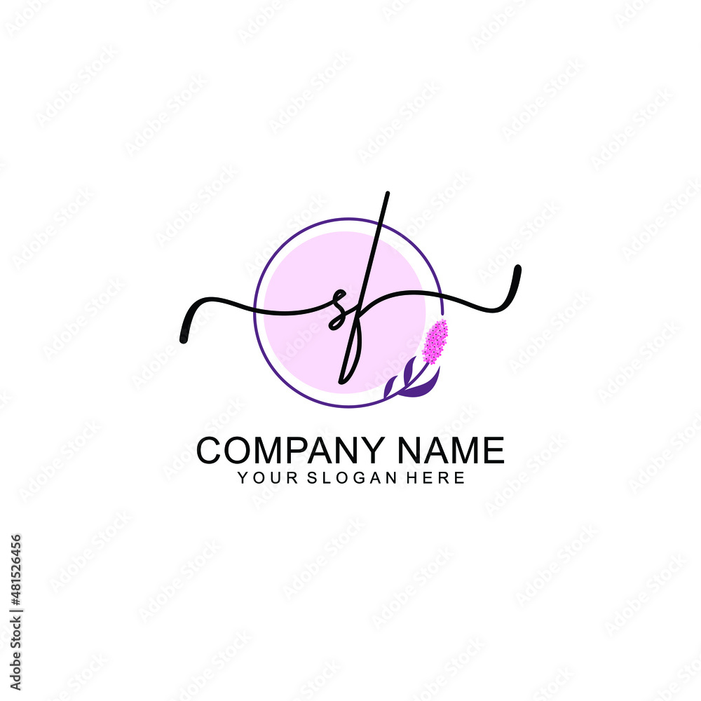 Initial SF beauty monogram and elegant logo design  handwriting logo of initial signature