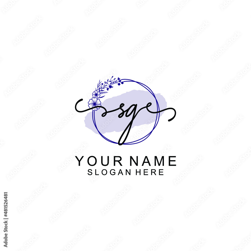 Initial SG beauty monogram and elegant logo design handwriting logo of initial signature Initial SG beauty monogram and elegant logo design handwriting logo of initial signature