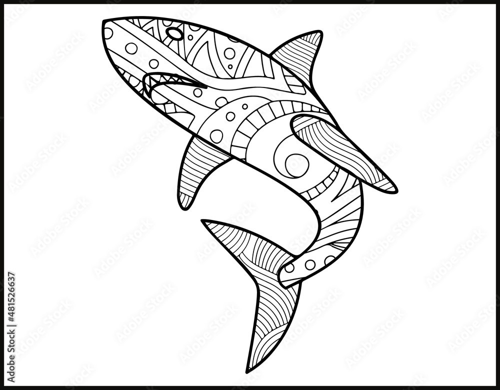 Fototapeta premium dolphin mandala coloring page, sea life set coloring page mandala design