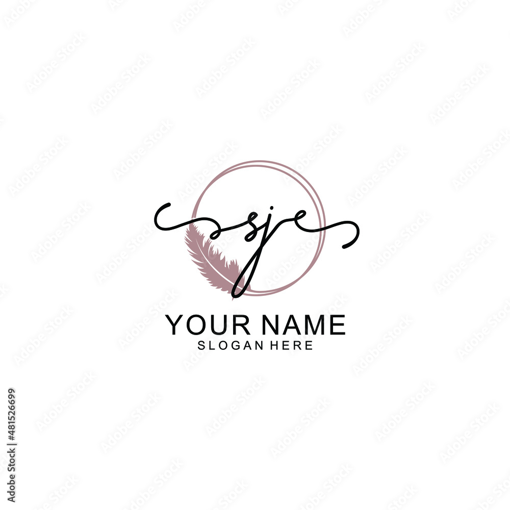 Initial SJ beauty monogram and elegant logo design handwriting logo of initial signature Initial SJ beauty monogram and elegant logo design handwriting logo of initial signature