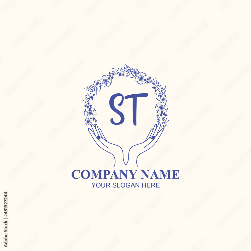 ST initial hand drawn wedding monogram logos ST initial hand drawn wedding monogram logos