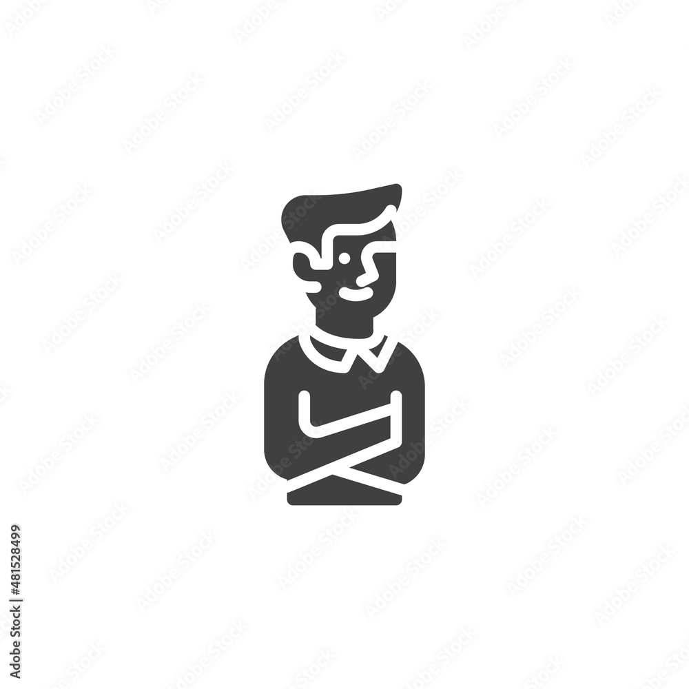 Man with crossed arms vector icon