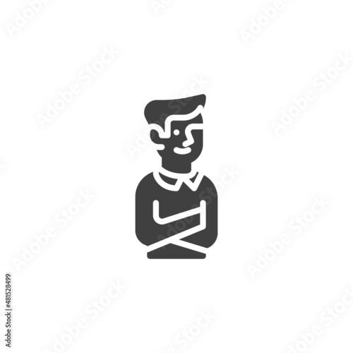 Man with crossed arms vector icon
