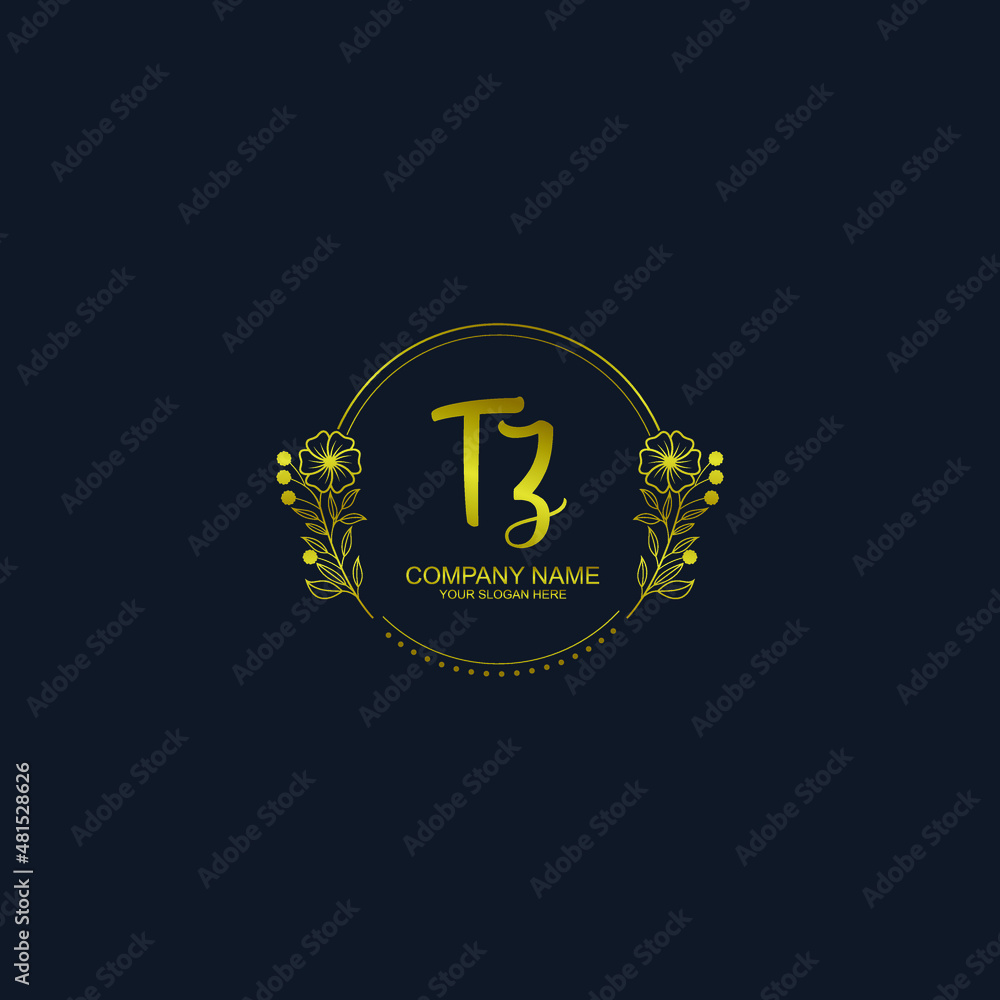 TZ initial hand drawn wedding monogram logos TZ initial hand drawn wedding monogram logos