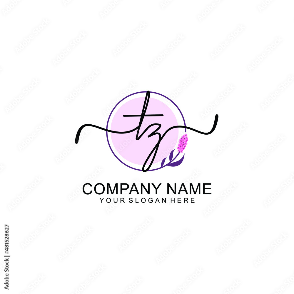 Initial TZ beauty monogram and elegant logo design handwriting logo of initial signature Initial TZ beauty monogram and elegant logo design handwriting logo of initial signature