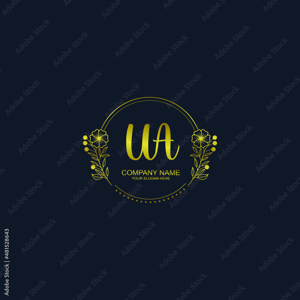 UA initial hand drawn wedding monogram logos UA initial hand drawn wedding monogram logos