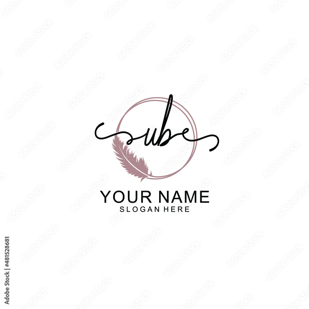 Initial UB beauty monogram and elegant logo design handwriting logo of initial signature Initial UB beauty monogram and elegant logo design handwriting logo of initial signature