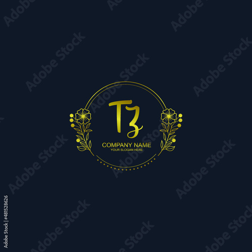 TZ initial hand drawn wedding monogram logos