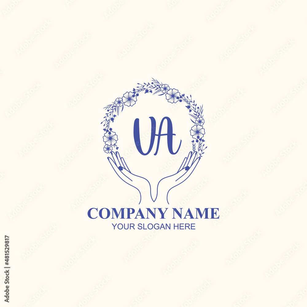 VA initial hand drawn wedding monogram logos VA initial hand drawn wedding monogram logos