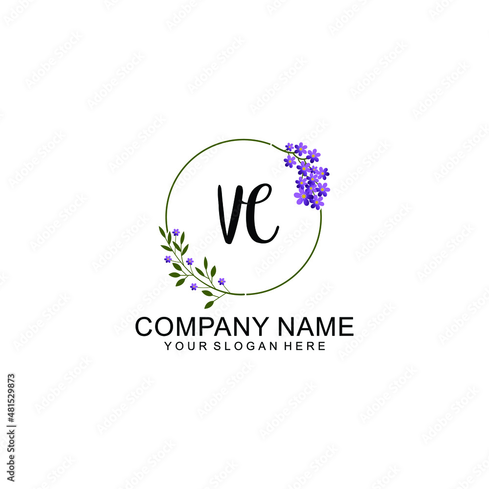 VC Initial handwriting logo vector. Hand lettering for designs