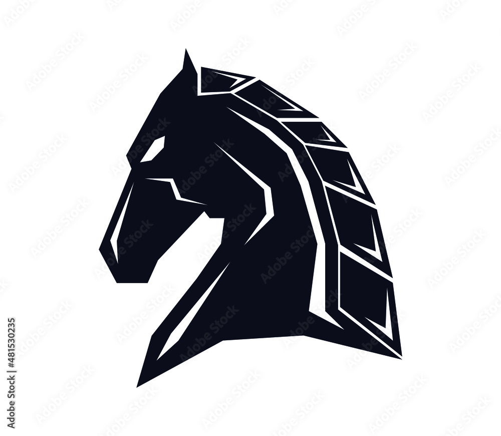 Fototapeta premium horse head concept, simple logo vector. 