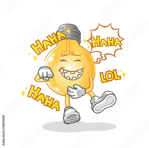 bulb Laugh Out Loud character. cartoon mascot vector