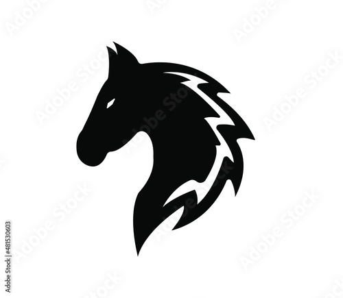 horse head concept, simple logo vector. 