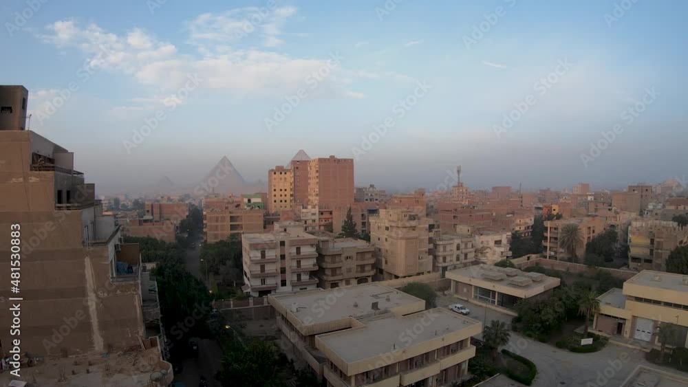 Views of the Giza pyramids