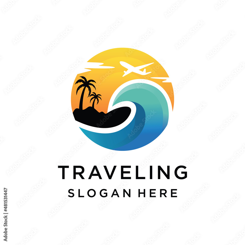 Obraz premium beach or travel logo