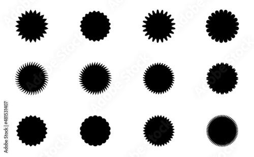 Set of badge of sunburst or...