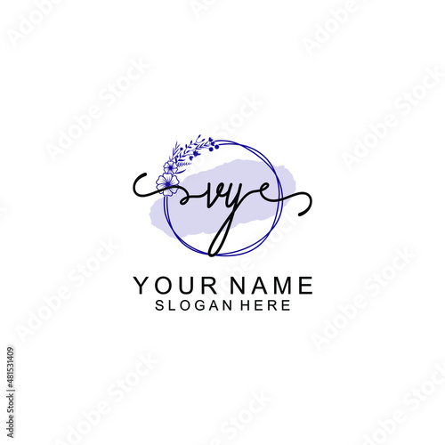 Initial VY beauty monogram and elegant logo design handwriting logo of initial signature