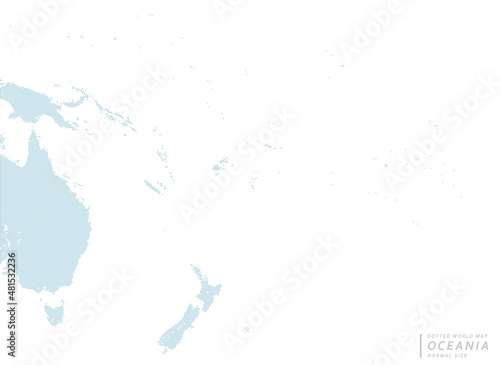 トンガを中心とした、オセアニアの青いドットマップ