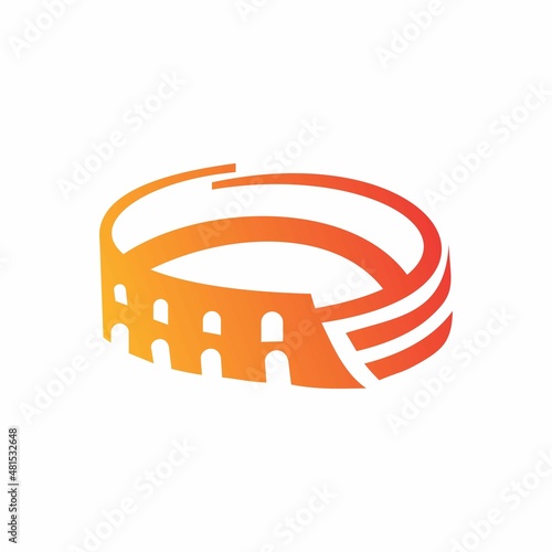 Arena logo,Colosseum Icon Vector Logo Template
