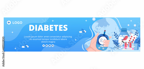 Diabetes Testing Banner Template Flat Design Illustration Editable of Square Background Suitable for Healthcare Social Media or Greetings Card