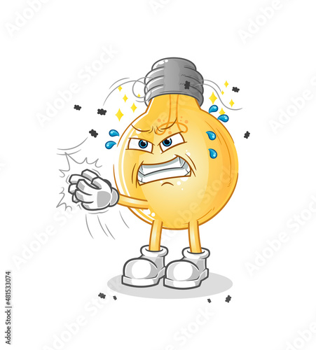 bulb swat fly character. cartoon mascot vector