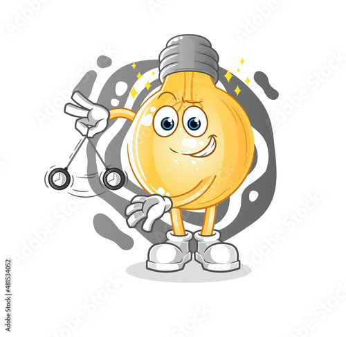 bulb hypnotizing cartoon. cartoon mascot vector