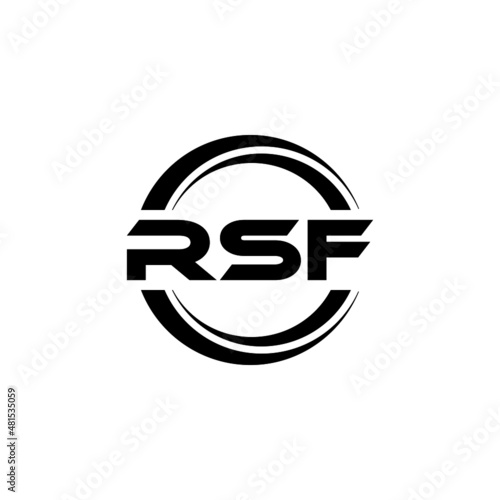 RSF letter logo design with white background in illustrator, vector logo modern alphabet font overlap style. calligraphy designs for logo, Poster, Invitation, etc. photo