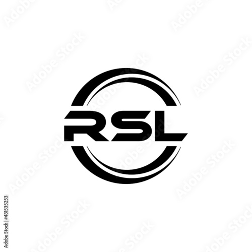 RSL letter logo design with white background in illustrator, vector logo modern alphabet font overlap style. calligraphy designs for logo, Poster, Invitation, etc. photo