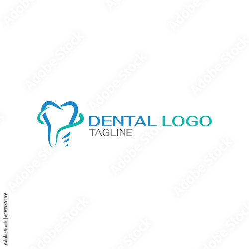 Dental concept logo design template. vector logo isolated on white background
