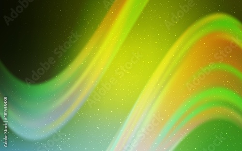 Light Green, Yellow vector texture with milky way stars.