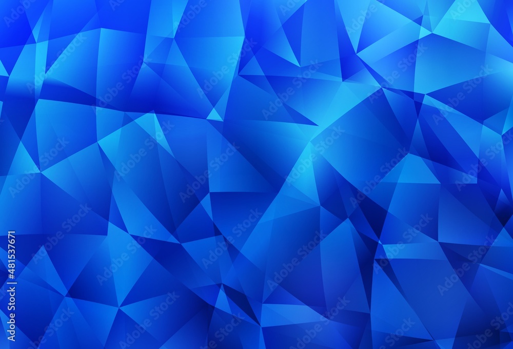 Light BLUE vector gradient triangles template. Light BLUE vector gradient triangles template.