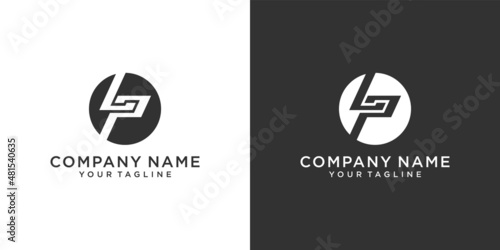 LP or PL initial letter logo design concept.