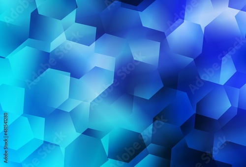 Light BLUE vector pattern with colorful hexagons.