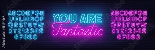 You Are Fantastic neon quote on a brick wall.