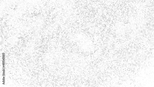 White And Grey Halftone Dotted Backdrop. Abstract Circular Retro Pattern. Pop Art Style Background. Silver Explosion Of Confetti. Digitally Generated Image. Vector Illustration, Eps 10. 