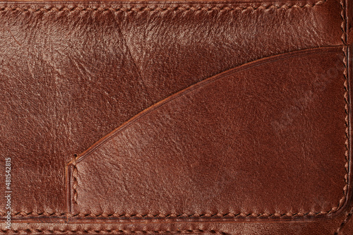 Brown leather pocket