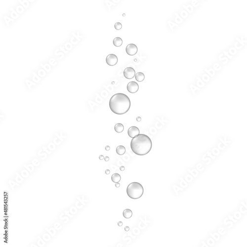 Underwater hissing air bubbles. Carbonated drink. Vector illustration.