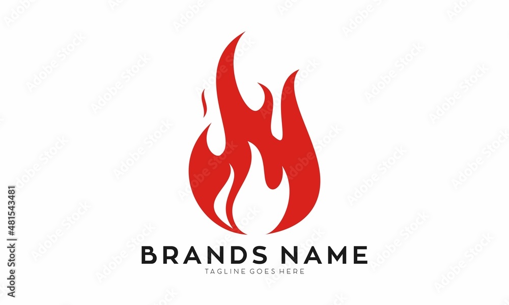 Red fire symbol vector logo Red fire symbol vector logo