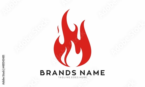 Red fire symbol vector logo