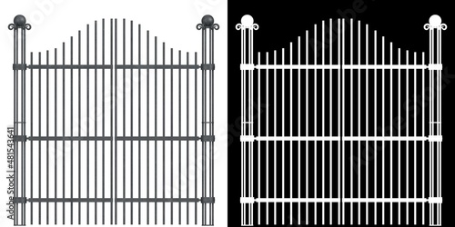 3D rendering illustration of an iron gate