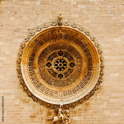 architectural church window in Spain  - aerial image