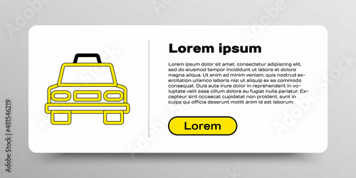 Line Taxi car icon isolated on white background. Colorful outline concept. Vector