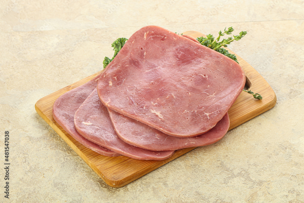Sliced Beef Ham over board Sliced Beef Ham over board