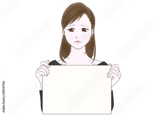 セミロングの女性_フリップ_泣き顔①