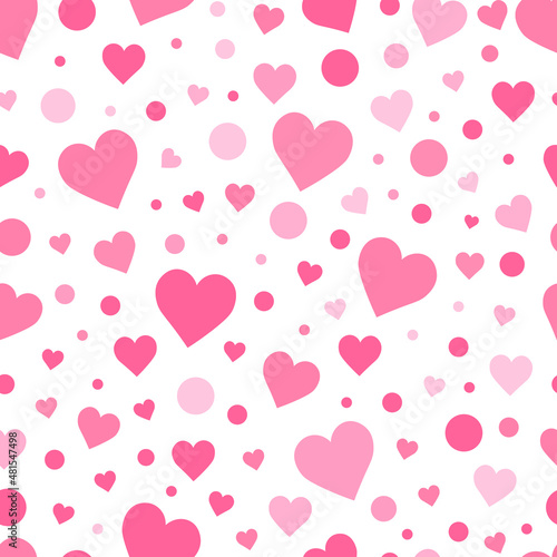 Seamless pattern Valentine's day pink hearts vector illustration	
