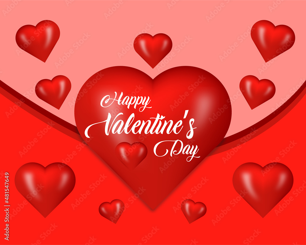 Happy Valentine's day Lettering & Valentine's day background design, Happy valentine's day design, valentine's design